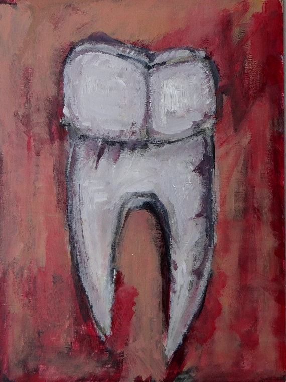 Red And Orange Painting Of A Tooth Original Acrylic Painting   Il 570xN.516262099 Mfkp 