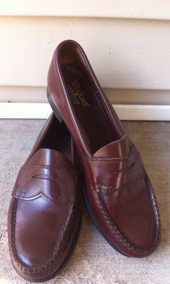 Vintage 1960s 1970s Bass Weejuns Penny Loafers 7AA