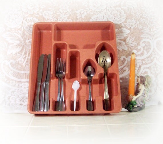 Vintage Rubbermaid Silverware Tray retro by TheWhitePelican
