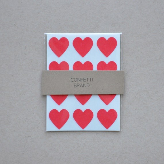 144 Red Heart Stickers by supplyandco on Etsy