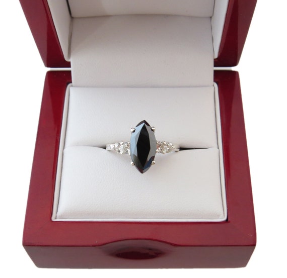 Items similar to 3 Carat Natural Black Diamond Marquise Cut Engagement