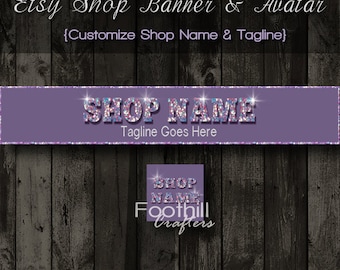 Etsy Shop Banner and Matching Avatar - Premade Bling Sparkles Theme- Customize Shop Name and Tagline - Graphic Design Service - Bling Shop