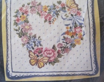 Needlepoint Pillow Kit - Butterfly Wreath - 14" x 14" - Bucilla - NEW NIP