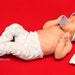 Upcycled newborn photography prop, upcycled newborn pants and hat set, newborn photo set, newborn blue and white set