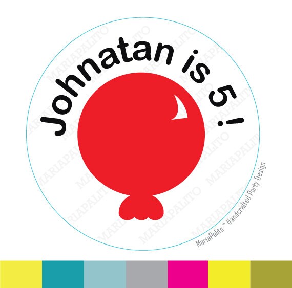 Up in the air, Balloon stickers, Balloon UP Party Personalized PRINTED round Stickers, tags, Labels or Envelope Seals A939 Il_570xn