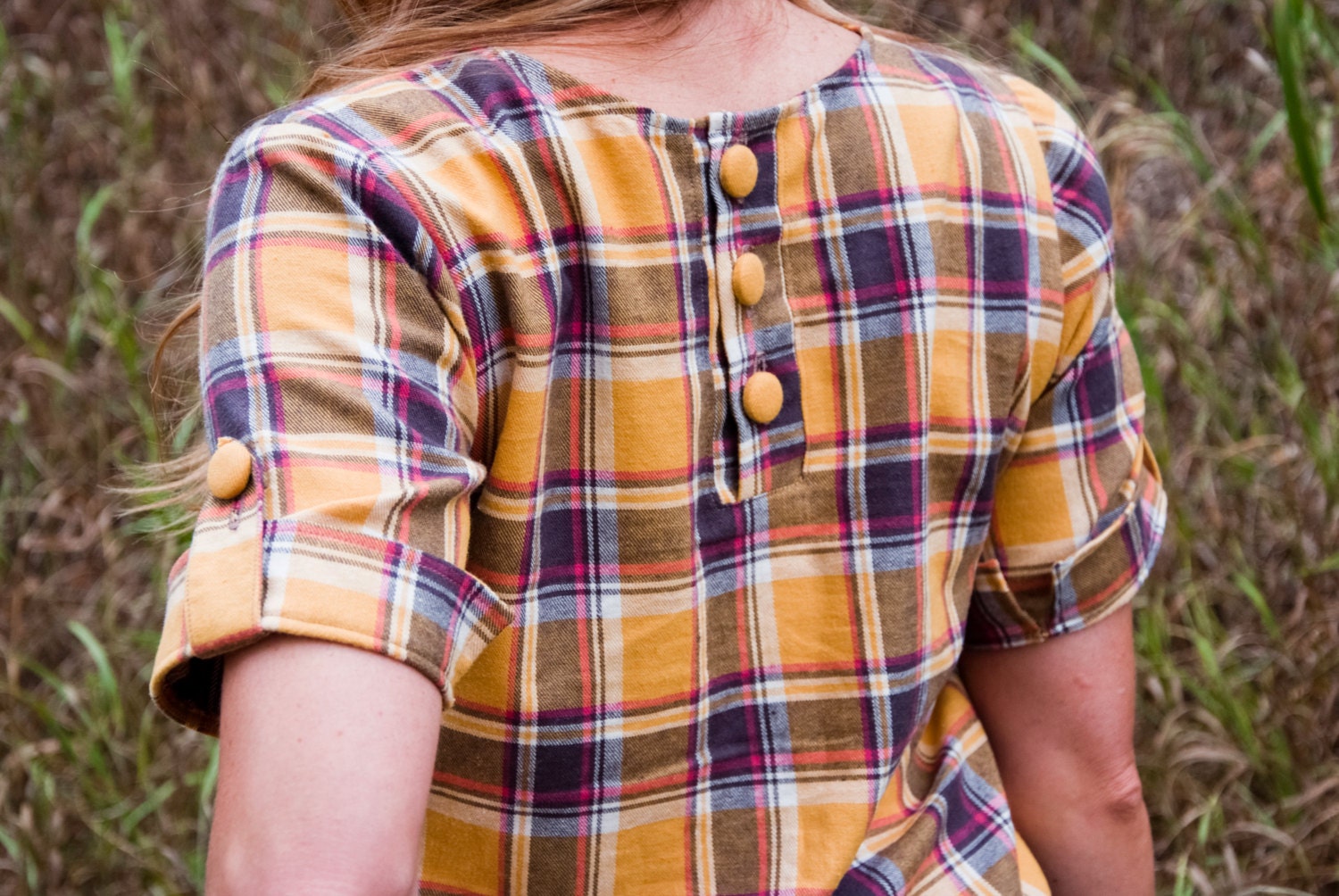 Mustard Yellow Plaid Blouse by TeakaMarie on Etsy