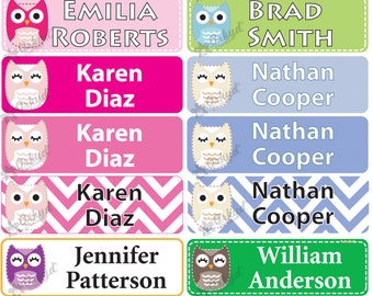 Iron On Clothing Labels Name Tag/ Daycare and School/ Laundry Safe / Owls / Owl **UNCUT version