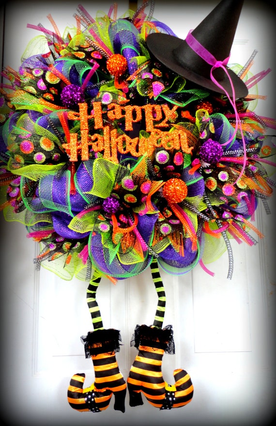 huge with boots wicked witch wreath halloween mesh wreath huge with boots wicked witch wreath halloween mesh wreath