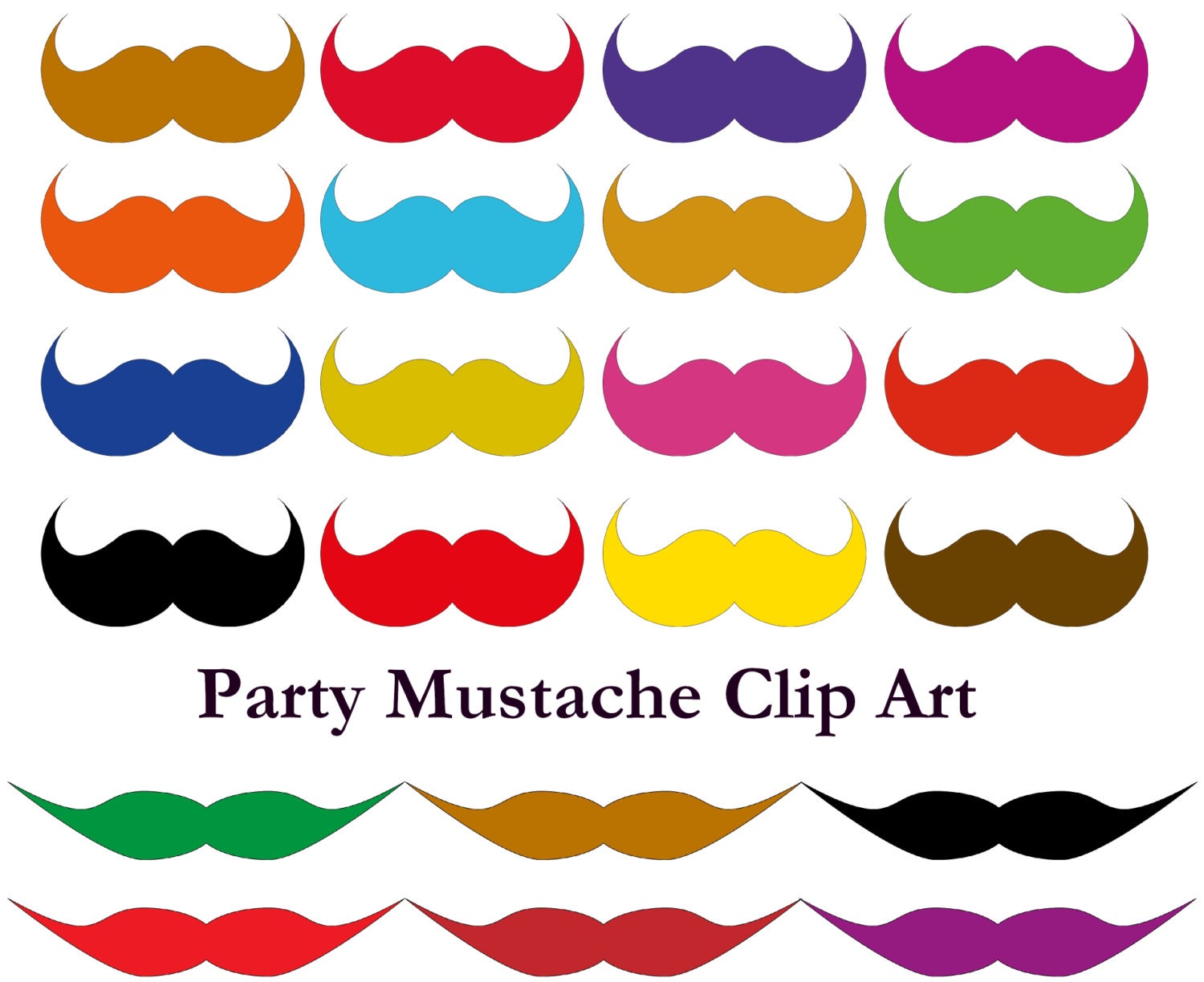 Mustache party printable paper Mustache birthday outfit party