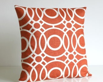 Trellis Pillow Cover, Burnt Orange, Cushion Cover, Trellis, Circles, Pillow Sham - Trellis Circles Spice