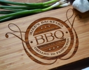 Personalized BBQ Board, Engraved Bamboo Wood