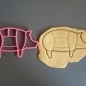 Pig cookie cutter, cuts like the butcher does, 3D printed