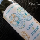 Day of the Dead Wine Labels - Set of 12 - Sugar skull - White or Ivory