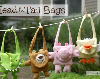 Head to Tail Bags PDF Pattern: Cute Handbags to Sew With Step-By-Step Photos and Easy Instructions