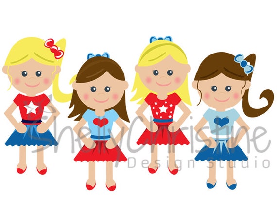 Items similar to Kid Clip Art Digital / Little Girl Clip Art / Cute ...