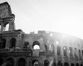 rome italy photography - europe, architecture, ancient amphitheater, black and white photography, ruins - The Colosseum R03