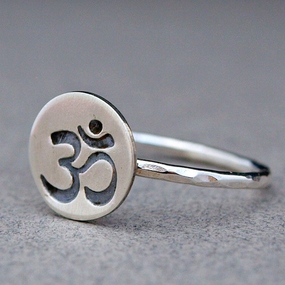 Sterling Silver Ohm Ring , Om Symbol, Ohm Jewelry, Yoga Jewelry, Aum ...