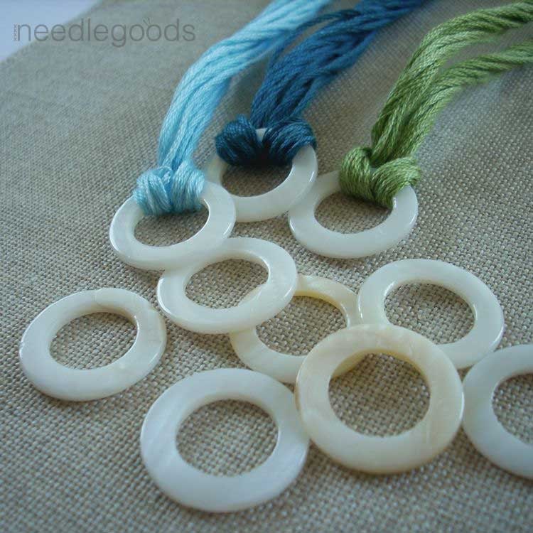 Round thread rings mother of pearl embroidery floss organizer