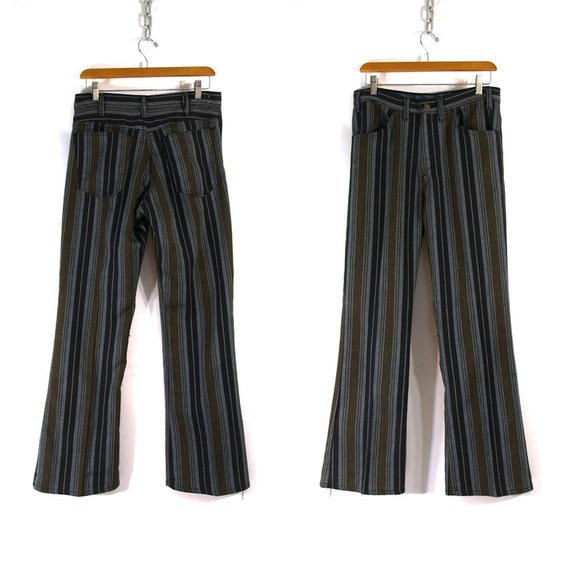 pinstripe bell bottom jeans