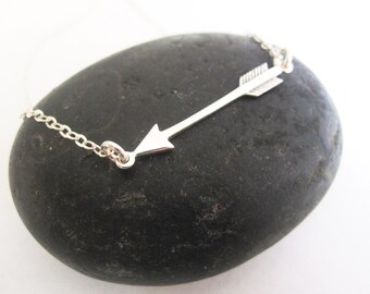 Sterling silver arrow necklace