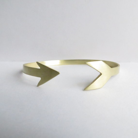 Minimalist Gold Arrow Cuff Bracelet