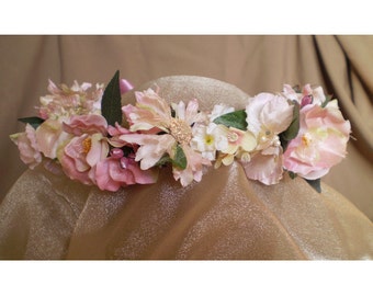 Floral head wreath renaissance costume women's accessory bridal head piece faerie flower crown boho fashion fairy cosplay