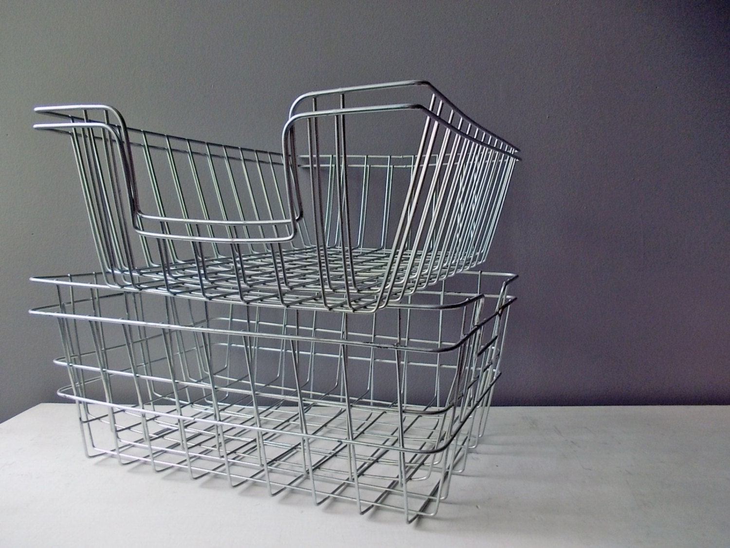 Wire Desk Baskets Metal Office Trays Large Industrial Wire