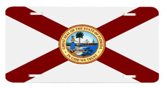 Florida State Flag License Plate Metal Wall Sign for by BlingSity