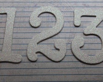 Numbers 1 12 matte gold 2 inch tall SERIF chipboard by studioCee