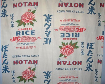 Notan Calrose Japanese Rice Sack De sign Cotton Fabric Destash 4 yards ...