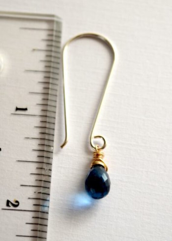 Blue stone earrings mixed metal sterling silver blue stone