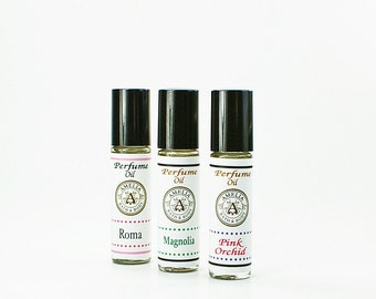 Perfume Oil Set | 3 Bottles Roll-On Perfume Oil, Alcohol Free, Roll On Perfume, Bachelorette Party Favor, Wedding Favor | You Choose Three