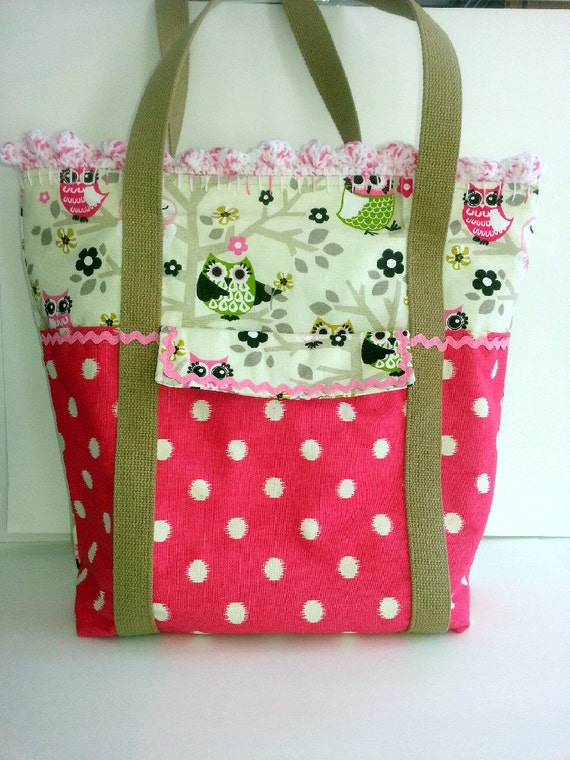 SALE Extra Large Diaper Bag Baby Shower Gift Craft Bag by AggieRay