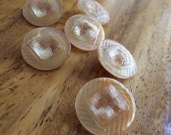 Vintage Glass Buttons - Six/ 1930s Buttons / 1940s Buttons / Vintage Glass Buttons / Vintage Sewing Notions / Vintage Sewing Supplies