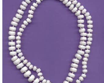 Sale Vintage Opaque White Faceted Rondel Beads Czechoslovakian