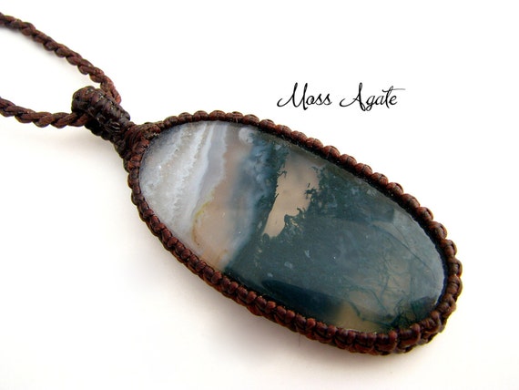 Moss Agate Necklace / Moss Agate Jewelry / by EarthAuraCreations