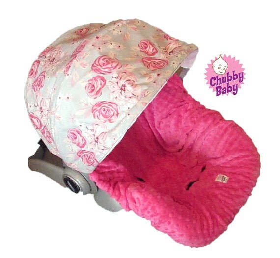 Infant Car Seat Cover Baby Car Seat Cover in Pink by ChubbyBaby