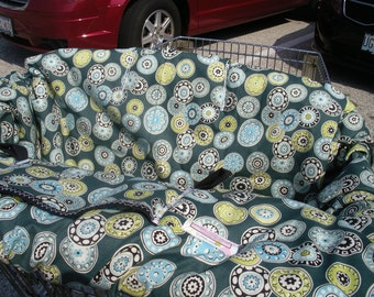 Shopping Cart cover for boy or girl....Disc Medallion in Pine... boutique shopping cart cover