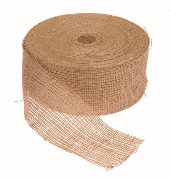 4 inches Burlap Natural Roll ribbon THREE yards