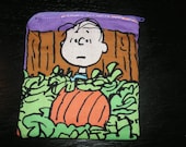 Peanuts Linus halloween handmade zipper fabric coin change purse card holder