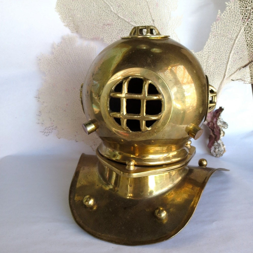 Vintage Decorative Brass Diving Helmet Steampunk Nautical   Il Fullxfull.576215925 7c71 