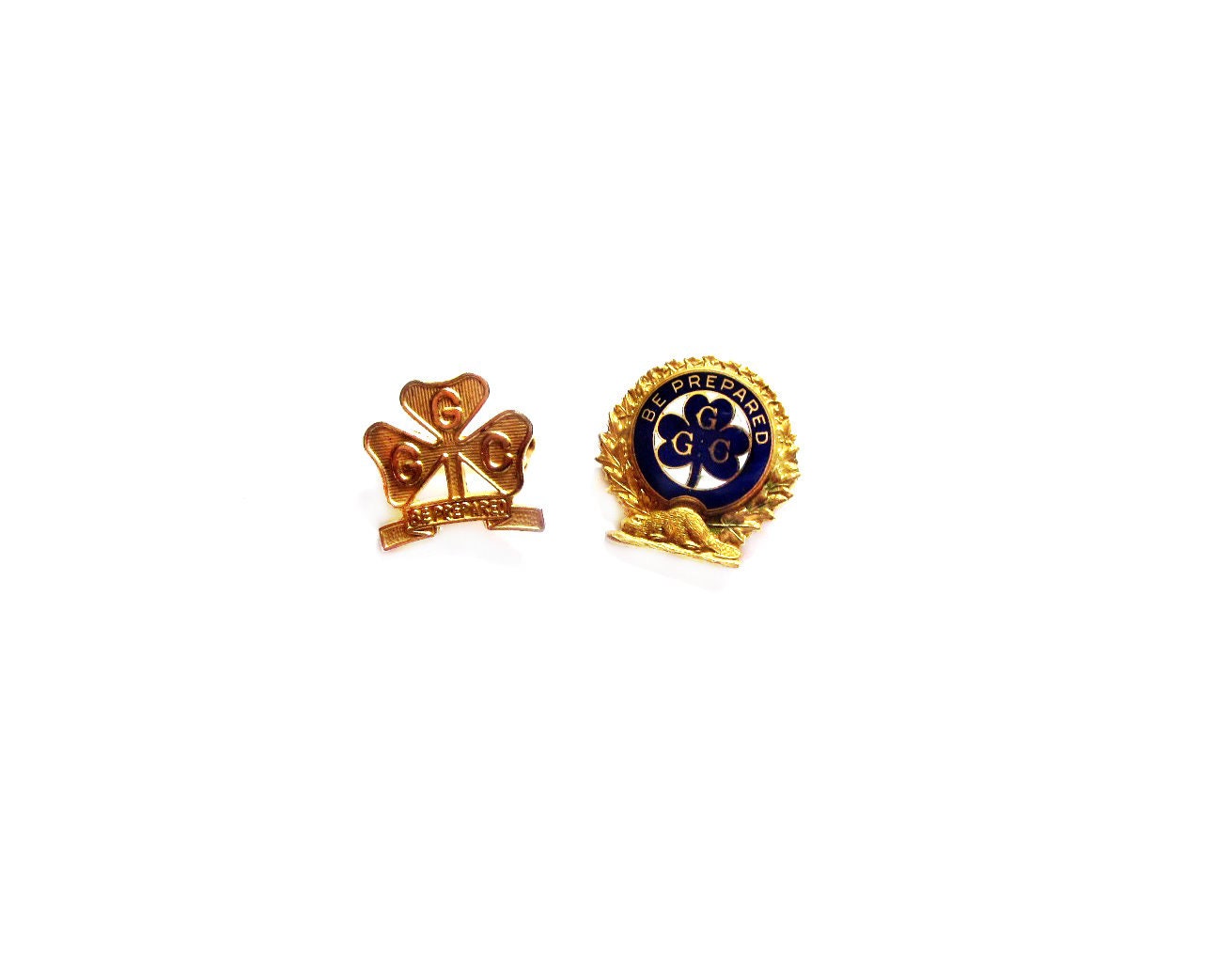 Vintage Girl Guide Pins Badges Gold / Enamel by VintagePennyLane