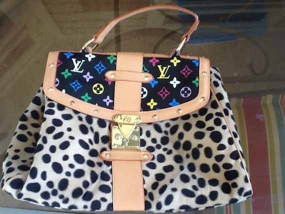 Louis Vuitton handbag purse animal print large bag