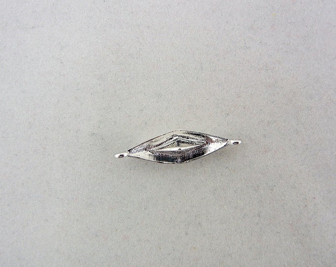 Silver-tone Paper Hat Pendant Double Link