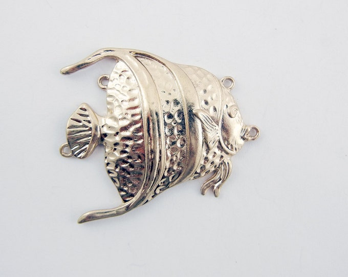 Four Link Gold-tone Angel Fish Pendant