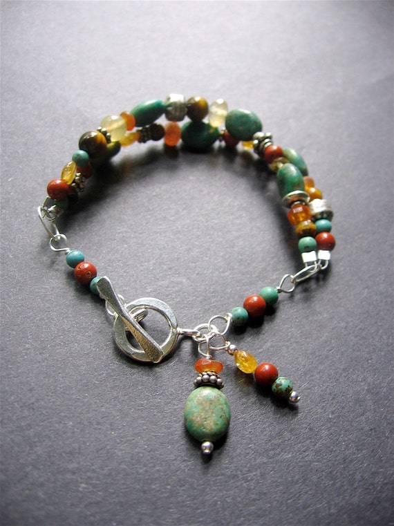 MultiStone Beaded Bracelet. Gemstone Beaded Bracelet.