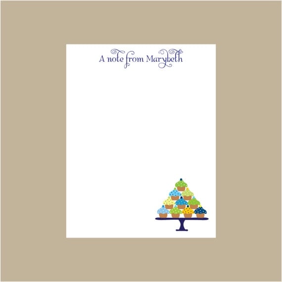 Cupcake Notepad, From the desk of, Teacher gift, stocking stuffer Il_570xn