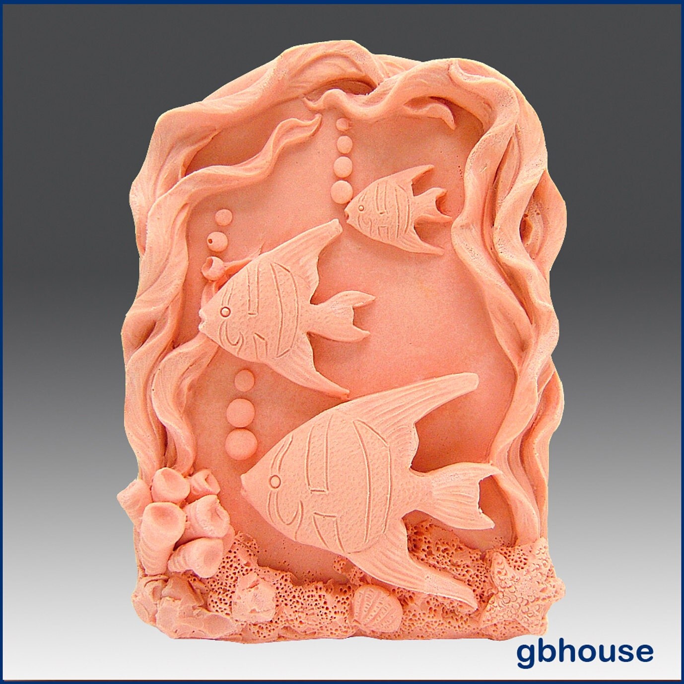 2D Silicone Soap Mold 3 Framed Fish free shipping