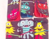 Set of 6 Monster mini crayon rolls with elasti closure and hold 4 crayons School parties and treats Quantity discounts Il_170x135