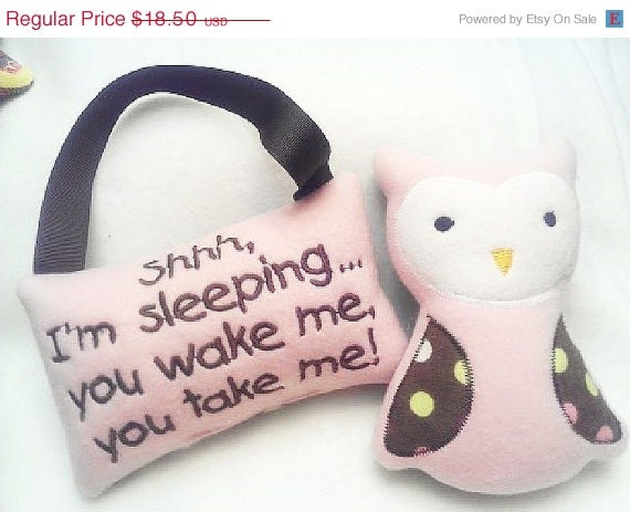 SALE New baby gift set Sleeping Nursery Door Pillow and stuffed owl door pillow and owl baby set Great for baby shower Il_570xn